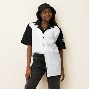 Unisex button shirt WHITE/BLACK